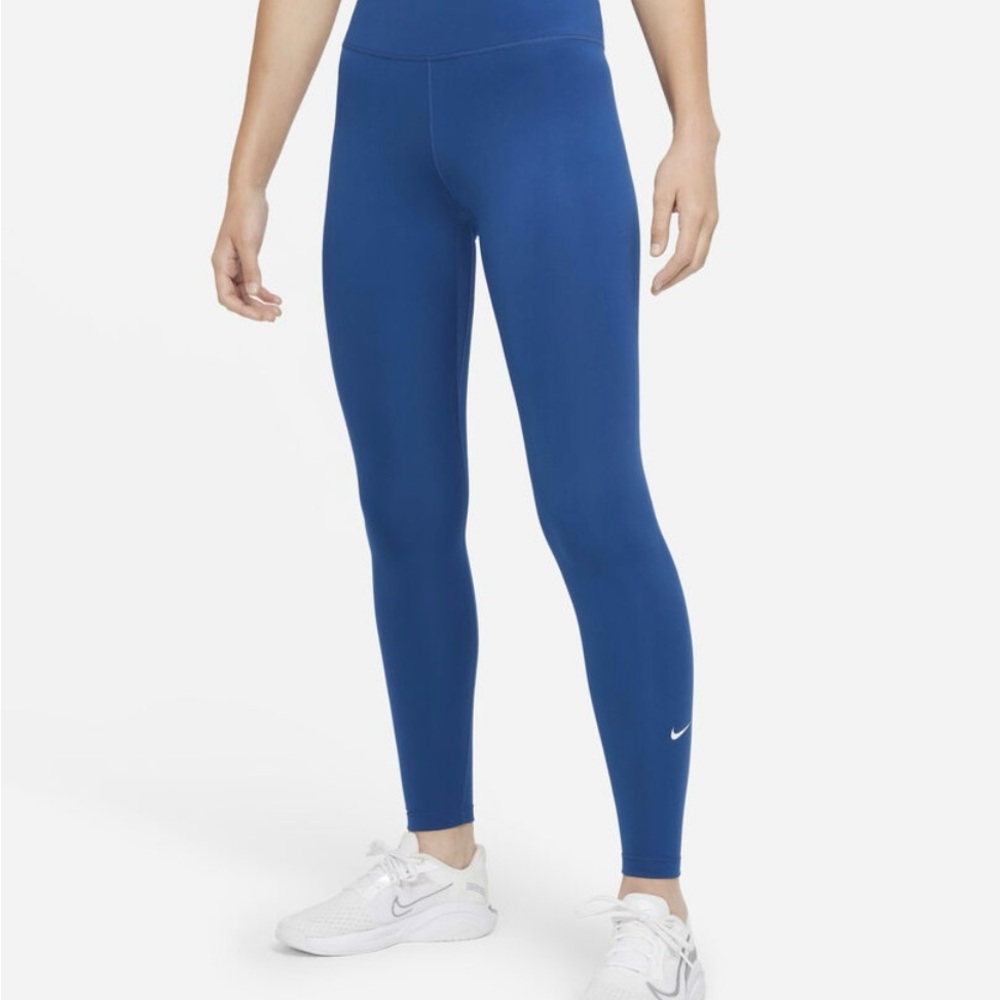 Nike One Dry Fit Women's Mid-Rise Leggings Blue Leggings NWT